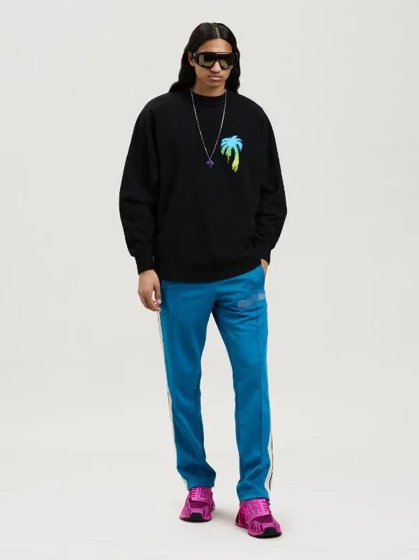 Streetwear Graphic Cotton Long Sleeve Tee Jet Black - Gallery Image 12 - Detailed View