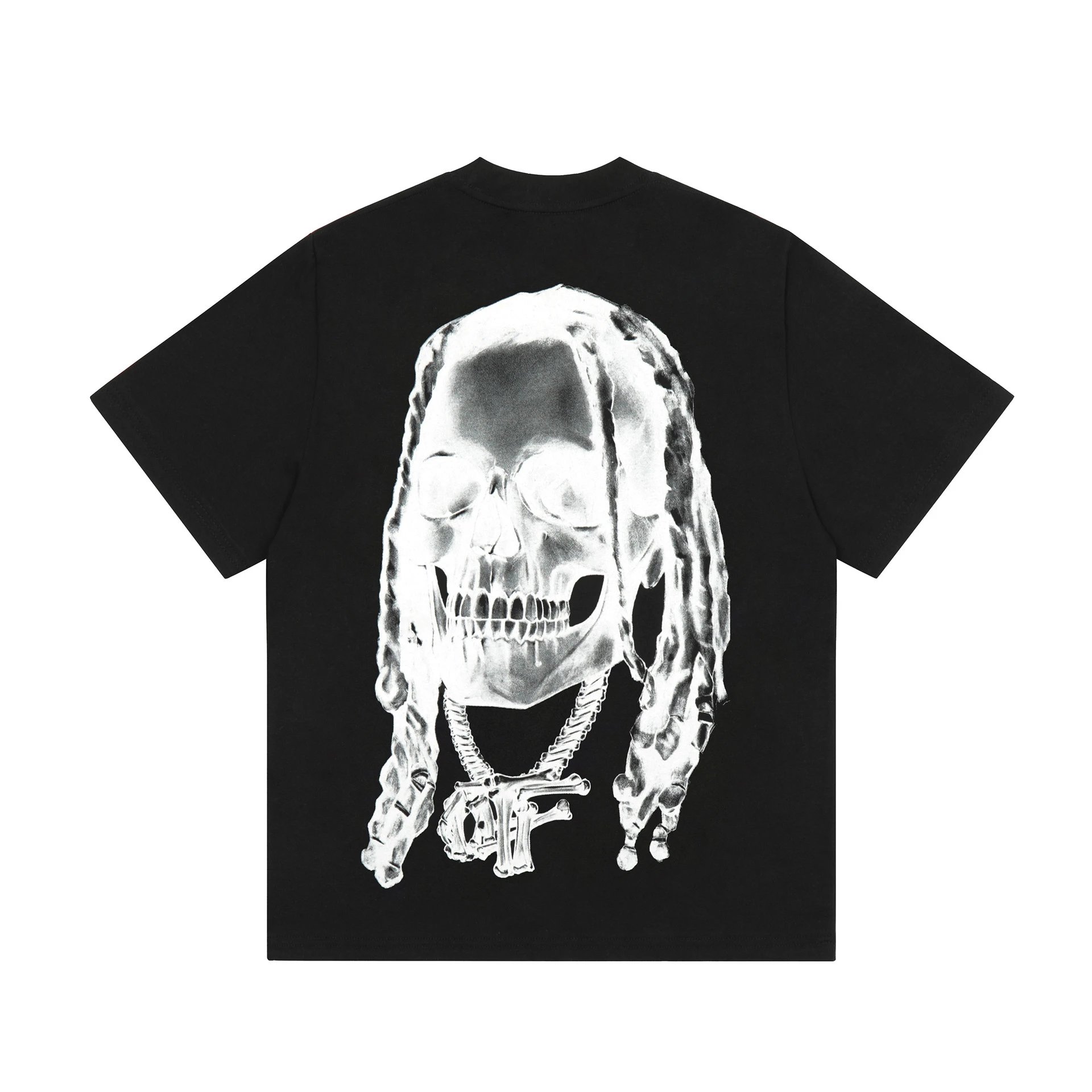 Revenge Skull Print T-shirt Black/White - Gallery Image 3 - Detailed View