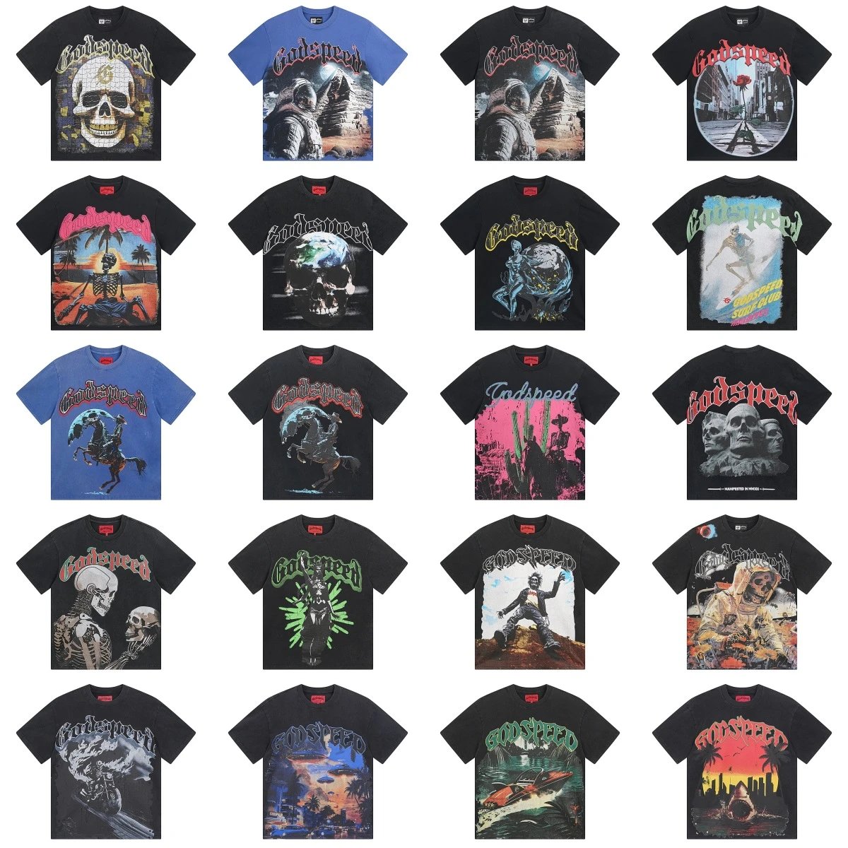 Godspeed Skull Print Tee Black - Gallery Image 4 - Detailed View