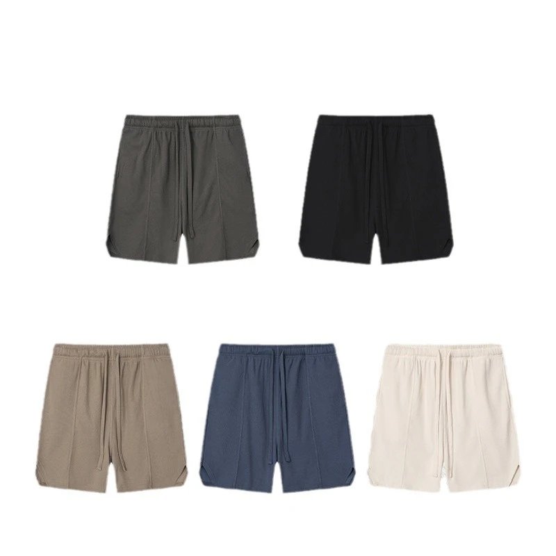Men's Waffle Knit Shorts Street Casual Onyx - Gallery Image 5 - Detailed View