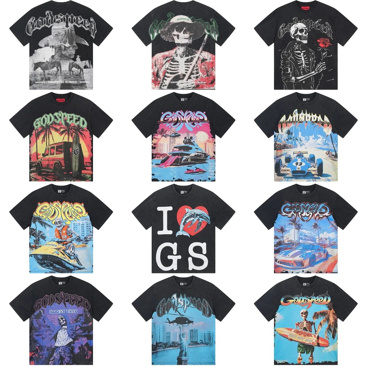 Godspeed Skull Print Tee Black - Gallery Image 6 - Detailed View