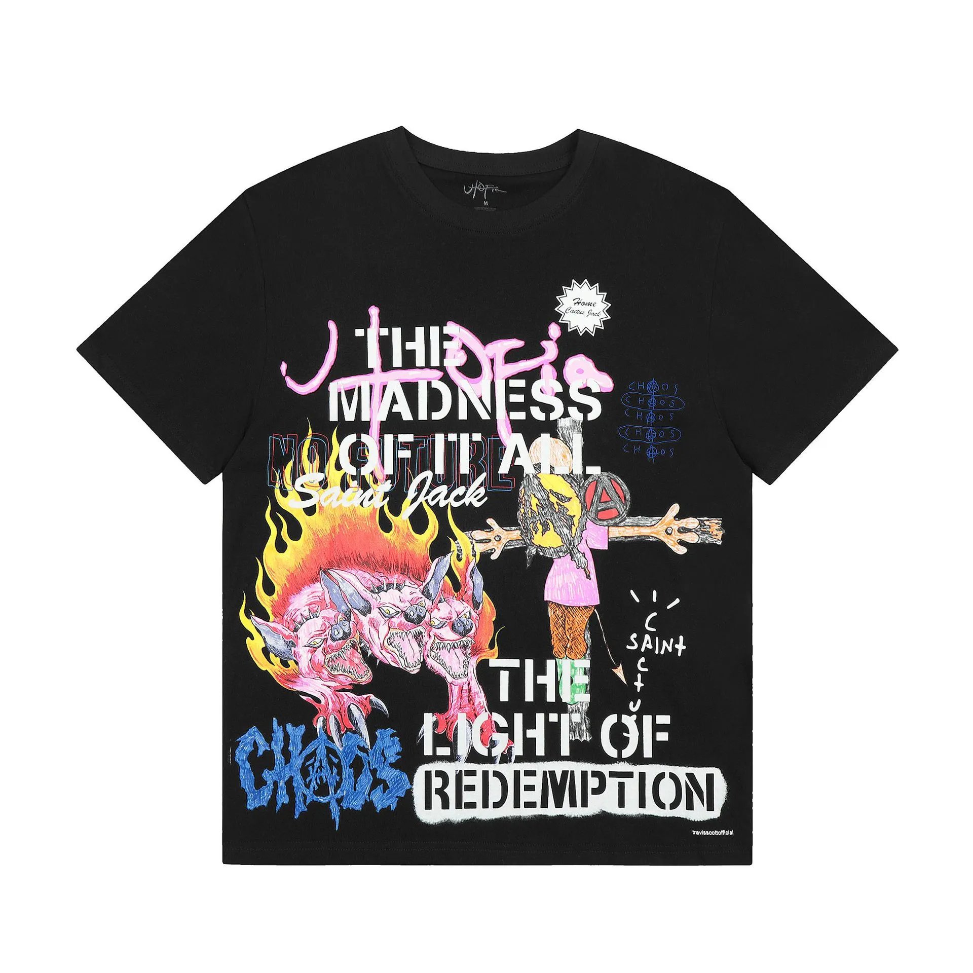 Graphic Geometric Cotton Tee Noir - Travis Scott - Cnfans - $22.26