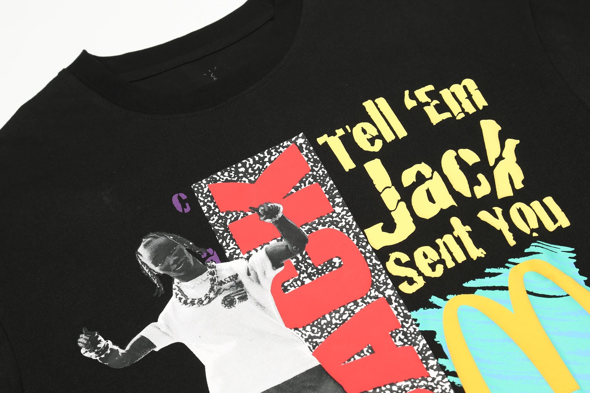 Vintage Graphic Streetwear Cotton T-Shirt Black - Gallery Image 8 - Detailed View