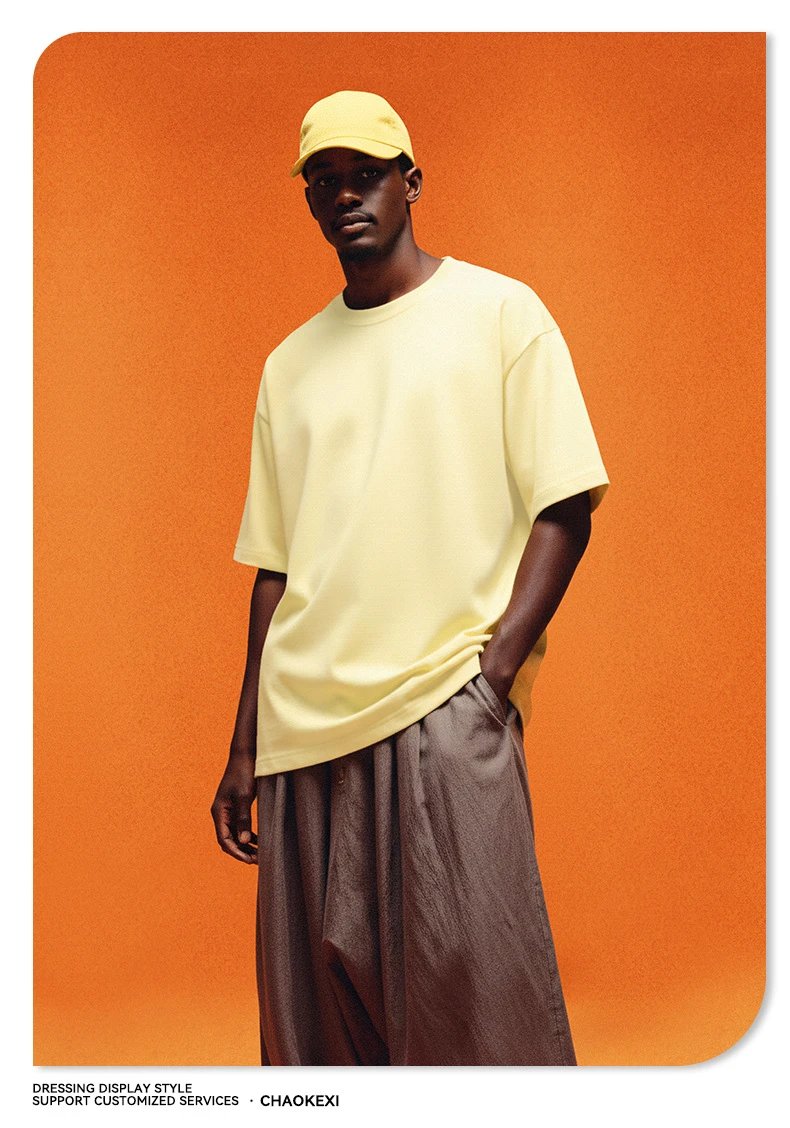 Cotton Loose Fit Men's Tee Basic Top Onyx - Gallery Image 14 - Detailed View