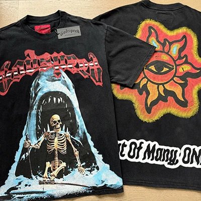 Godspeed Skull Print Tee Black - Gallery Image 9 - Detailed View