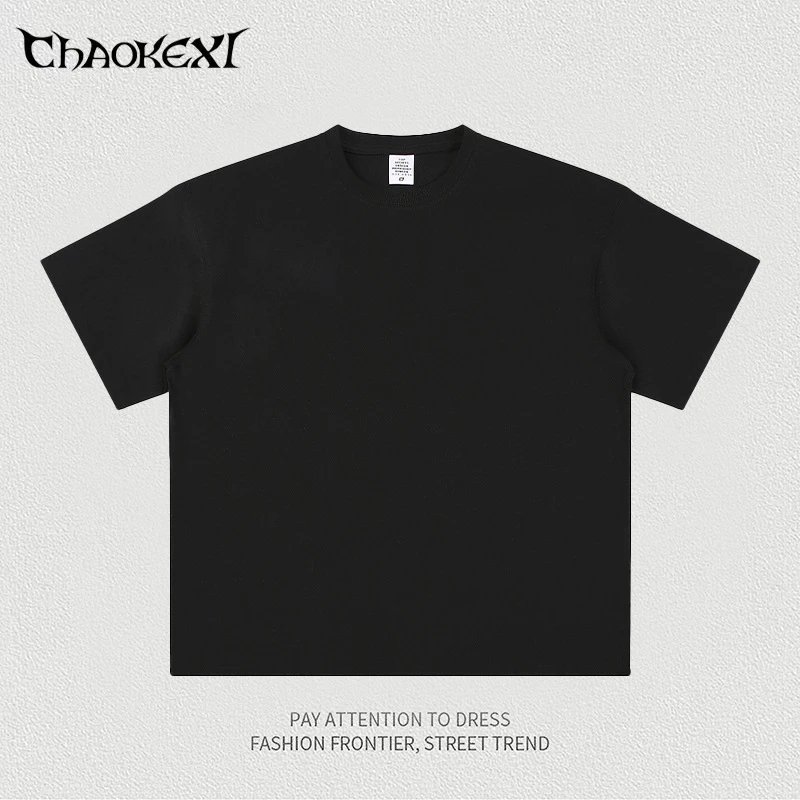 Cotton Loose Fit Men's Tee Basic Top Onyx - CHAOKEXI - Cnfans - $17.58
