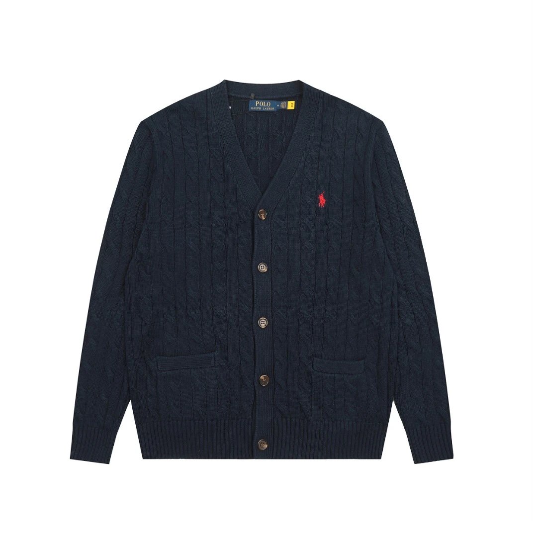 Classic Cable-Knit Cotton Cardigan Outerwear - Navy - Ralph Lauren - Cnfans - $46.02