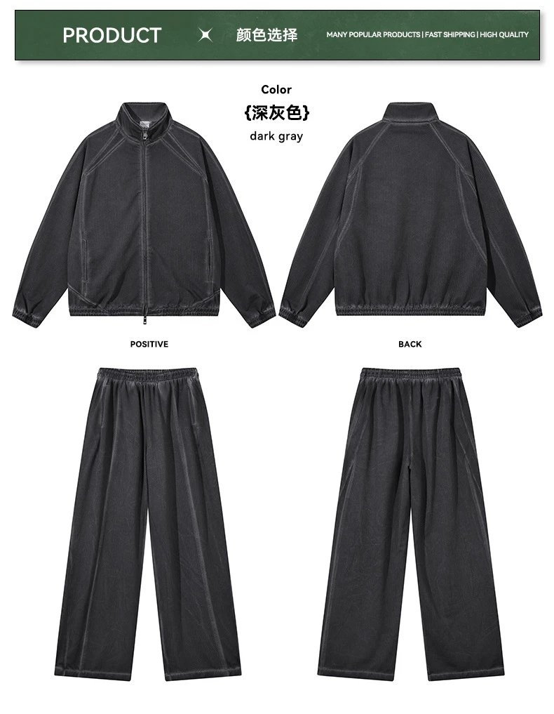 Retro Mesh Jacket Set Men's Workwear Graphite - Gallery Image 11 - Detailed View