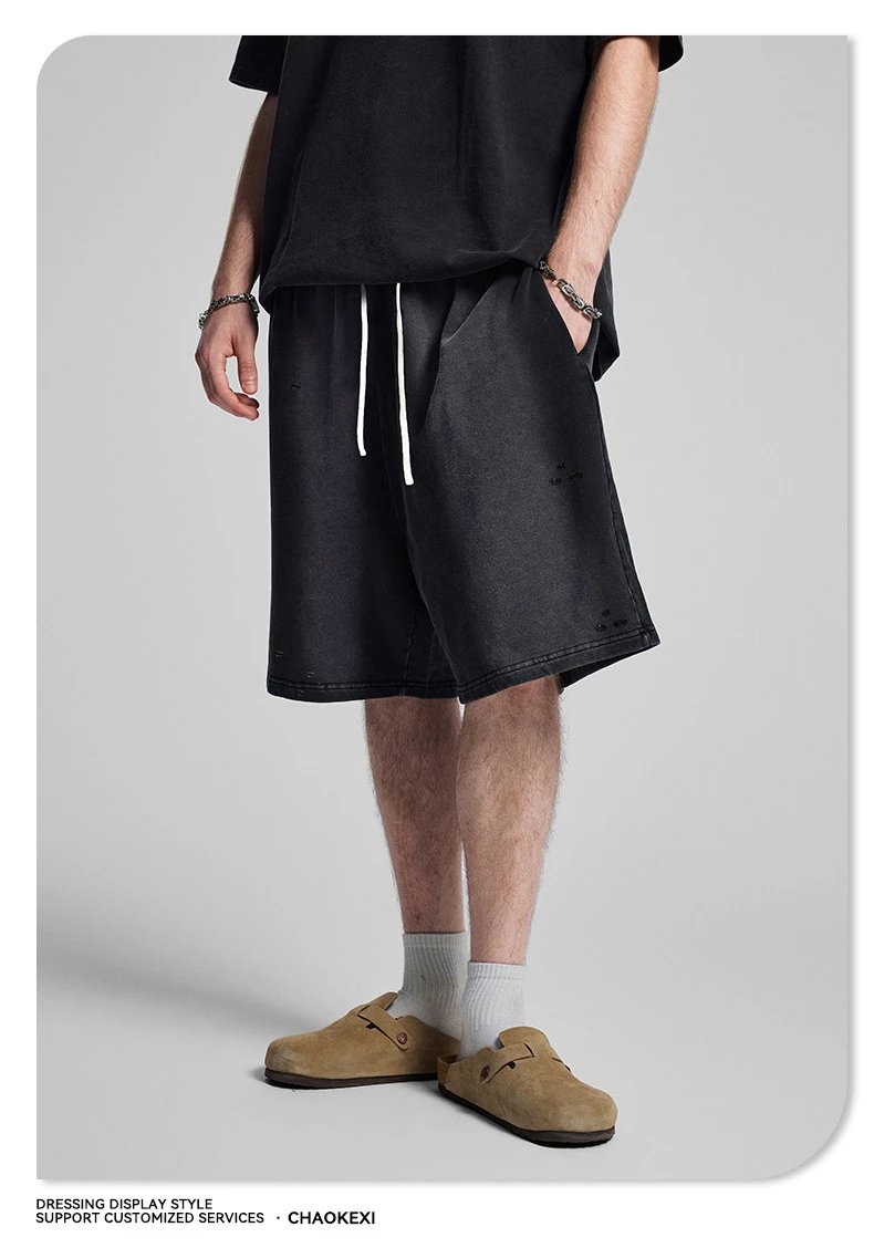 Men's Vintage Distressed Shorts, Street Style, FOG - Gallery Image 7 - Detailed View