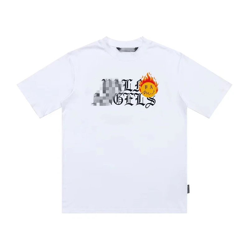 Streetwear Flame Smiley Loose Tee Ivory - Gallery Image 2 - Detailed View