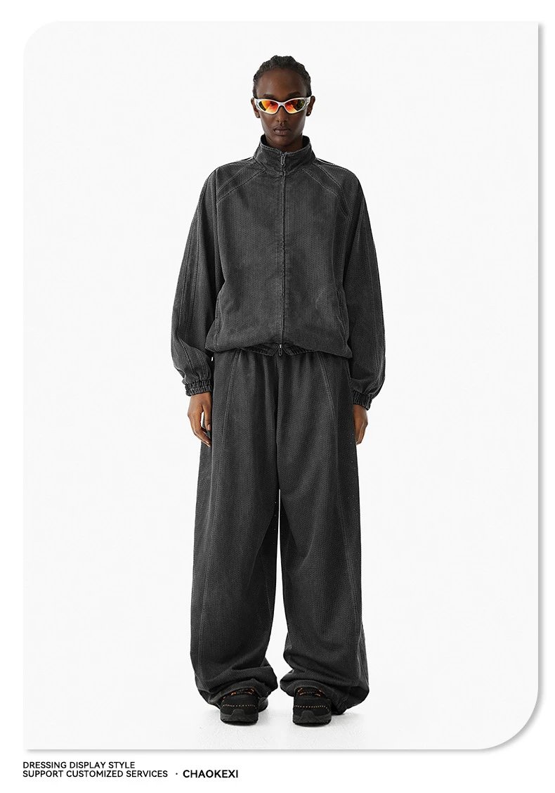 Retro Mesh Jacket Set Men's Workwear Graphite - Gallery Image 5 - Detailed View