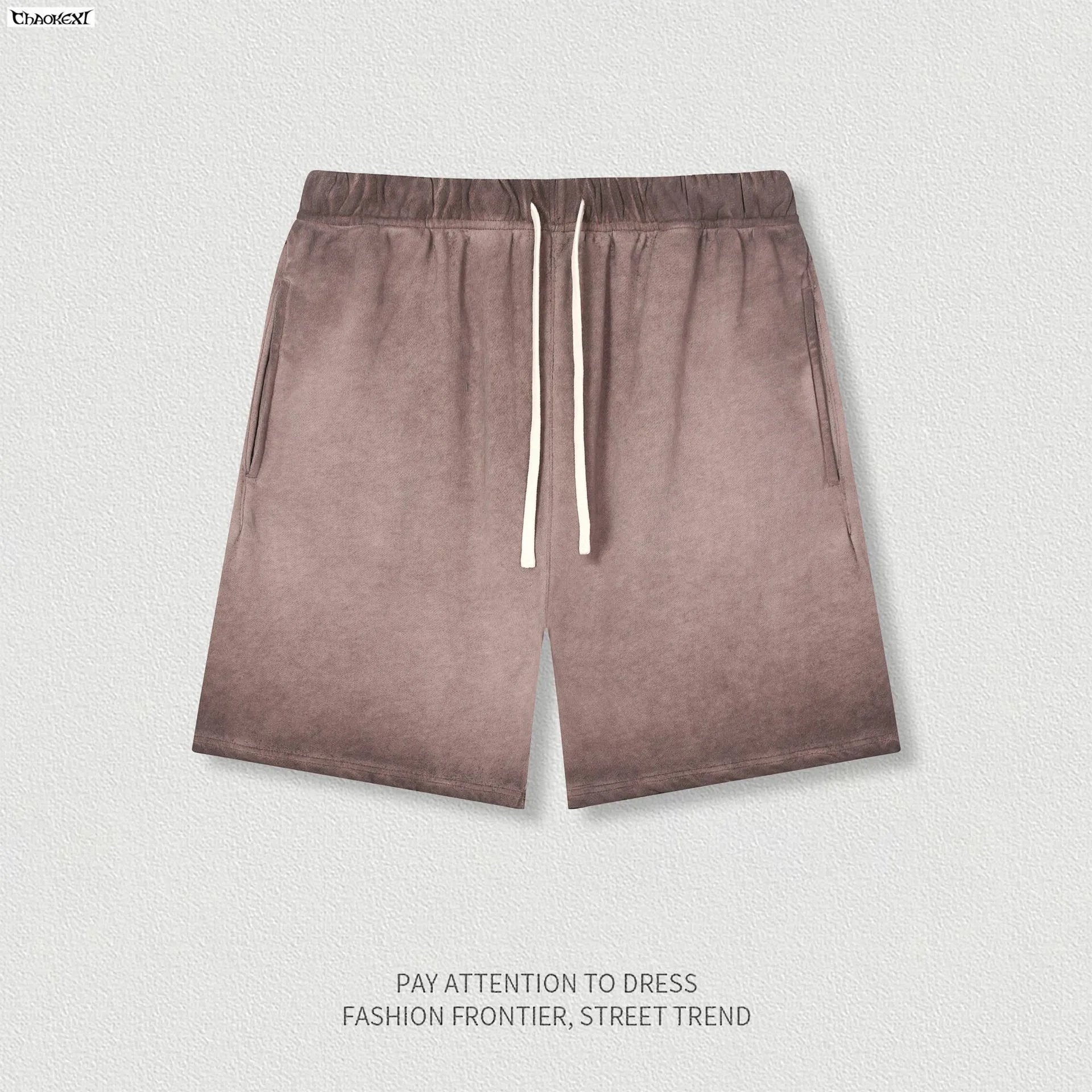 Men's Street Style Cotton Shorts Summer Casual Rose - Gallery Image 9 - Detailed View