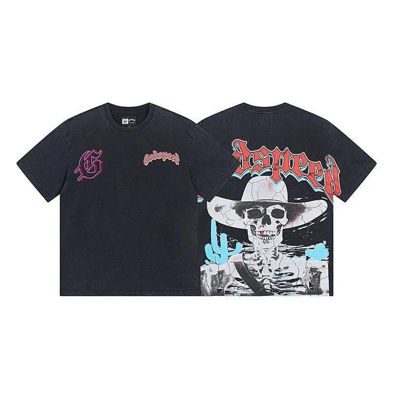 Godspeed Skull Print Tee Black - Gallery Image 14 - Detailed View