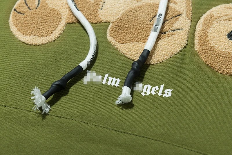 Bear Print Cotton Blend Pullover Hoodie - Mauve - Gallery Image 14 - Detailed View