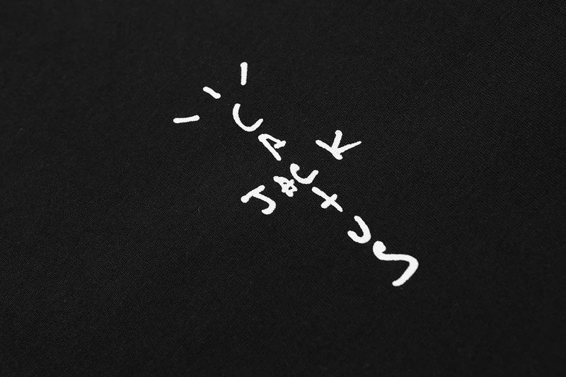 Streetwear Graphic Cotton Tee Unisex Ivory Black - Gallery Image 8 - Detailed View