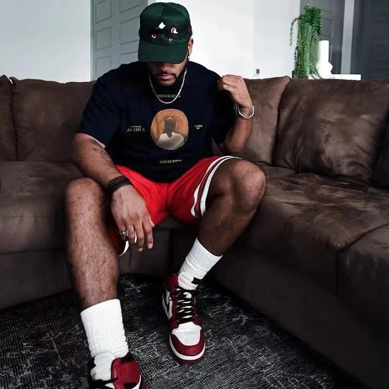 Streetwear Graphic Oversize Tee Midnight Navy - Gallery Image 6 - Detailed View