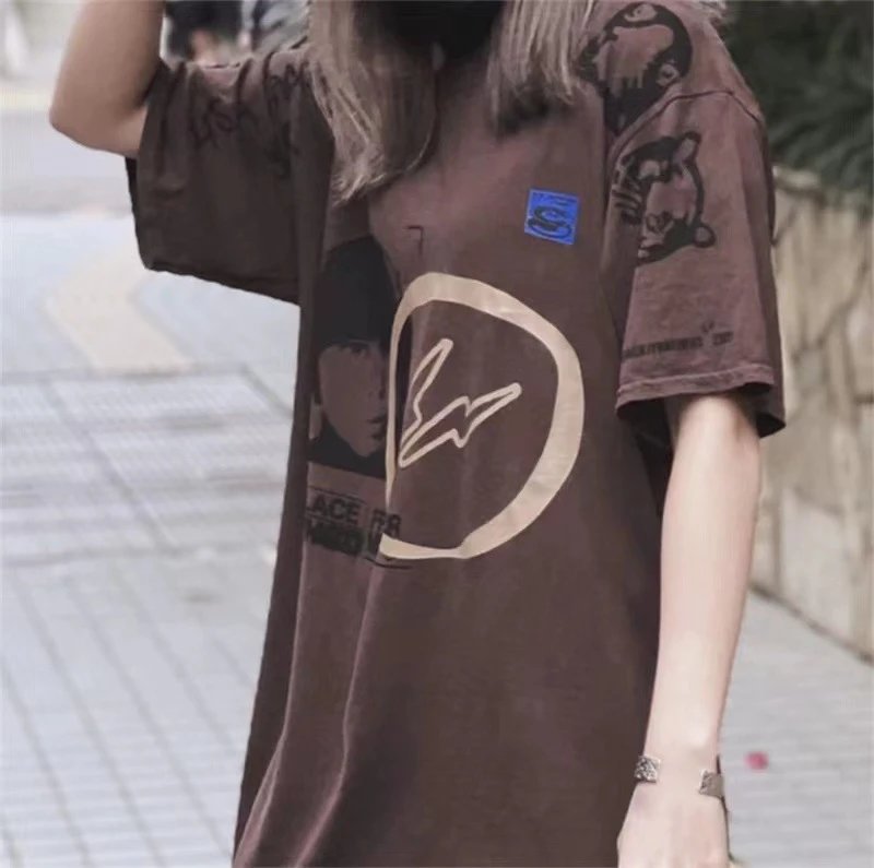 Street Graphic Cotton Tee Mocha Brown - Gallery Image 14 - Detailed View