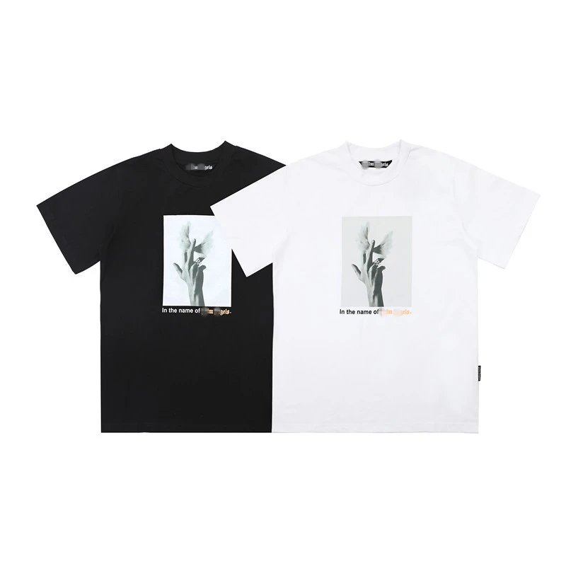 Street Graphic Cotton Tee Black White - Gallery Image 1 - Detailed View