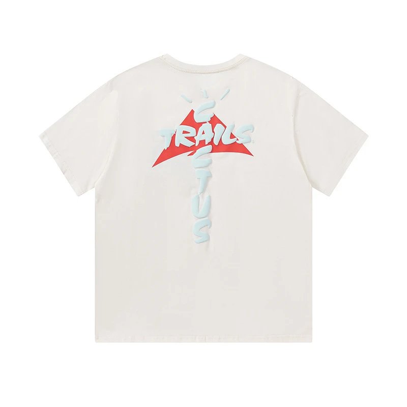 Streetwear Foam Print Tee Unisex Ivory Brown - Gallery Image 5 - Detailed View