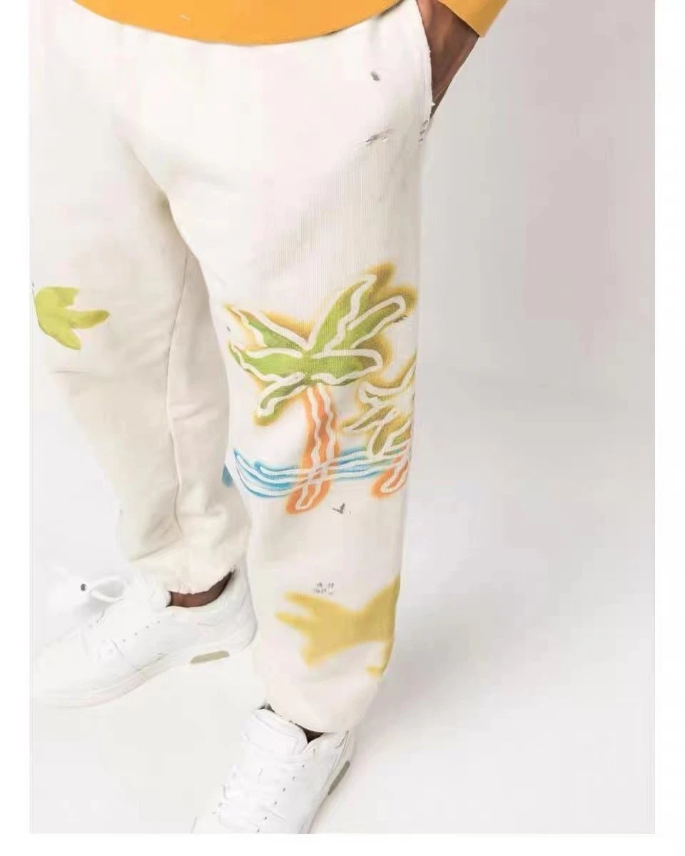 Street Cotton Sweatpants Unisex Joggers Ecru - Gallery Image 7 - Detailed View