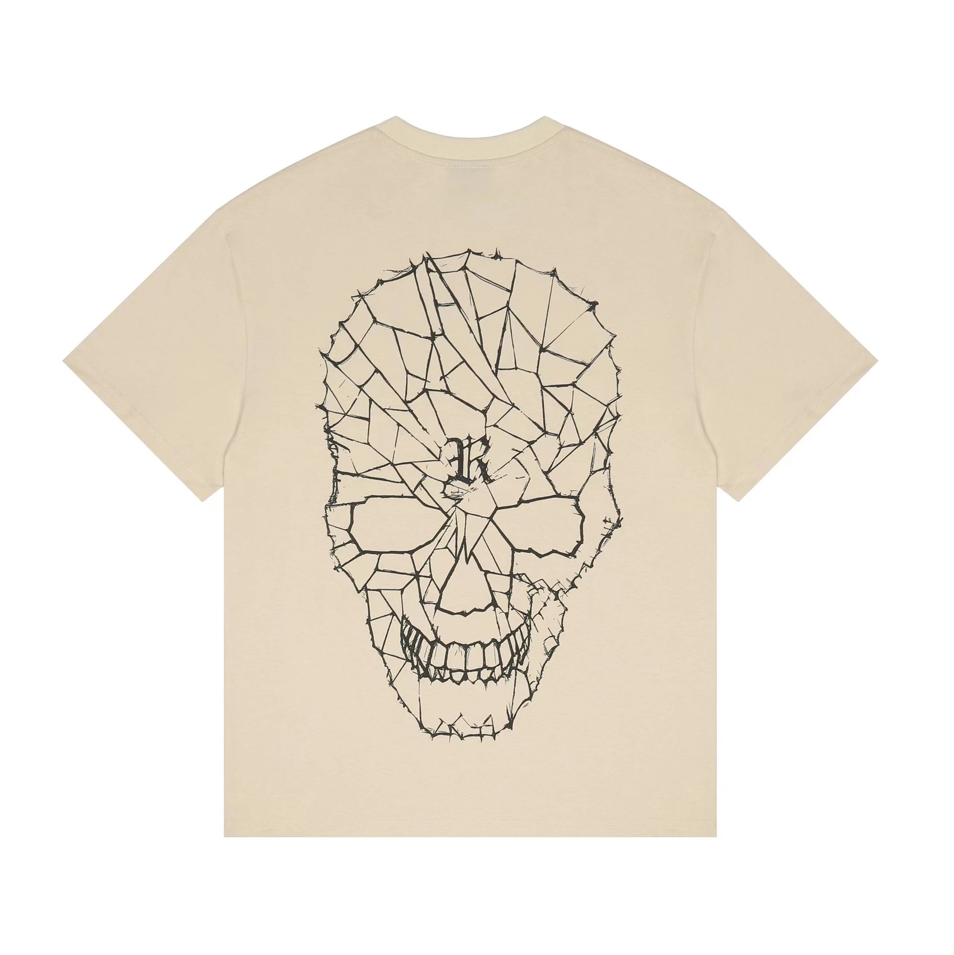 High Street Skull Print Tee Beige - Revenge - Cnfans - $19.03