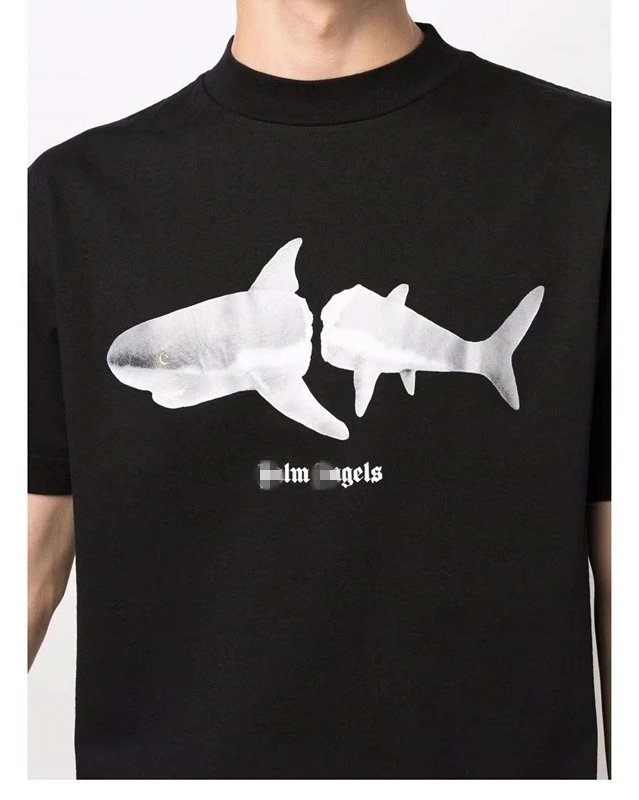 Shark Graphic Streetwear Cotton T-Shirt Ivory - Gallery Image 11 - Detailed View