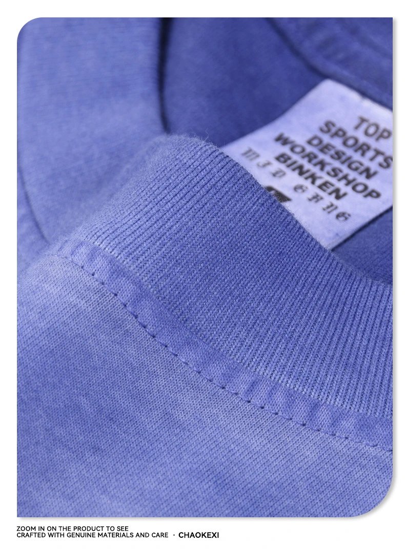 Vintage Cotton Blend Tee Casual Fit Washed Rose - Gallery Image 11 - Detailed View