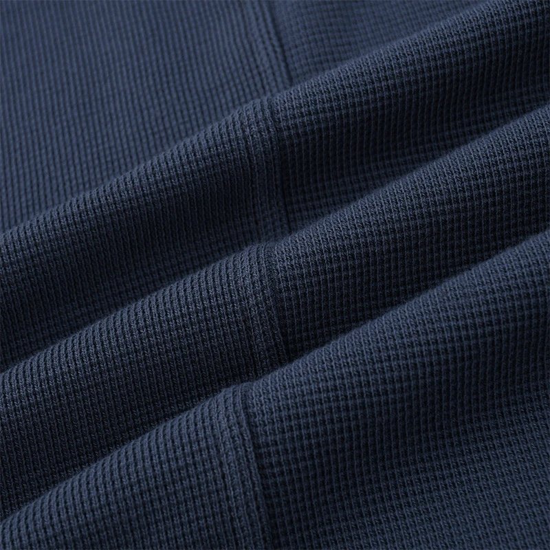 Men's Waffle Knit Casual Pullover Tee Onyx - Gallery Image 11 - Detailed View