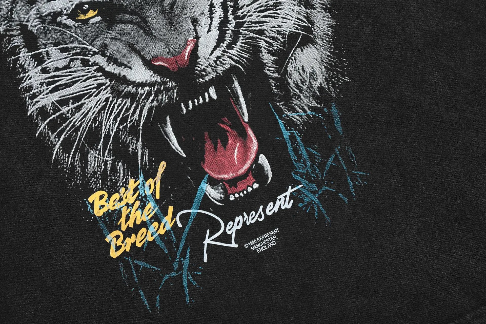 Represent Tiger Graphic Washed Tee Multi - Gallery Image 7 - Detailed View