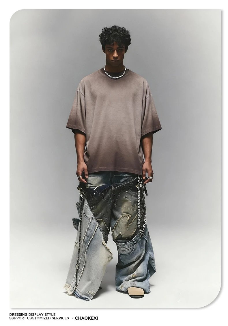 Vintage Cotton Blend Tee Casual Fit Washed Rose - Gallery Image 8 - Detailed View