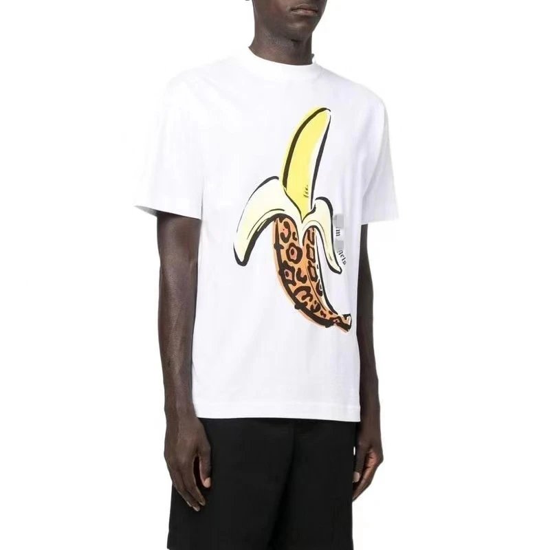Leopard Banana Print Cotton Tee Black - Gallery Image 11 - Detailed View