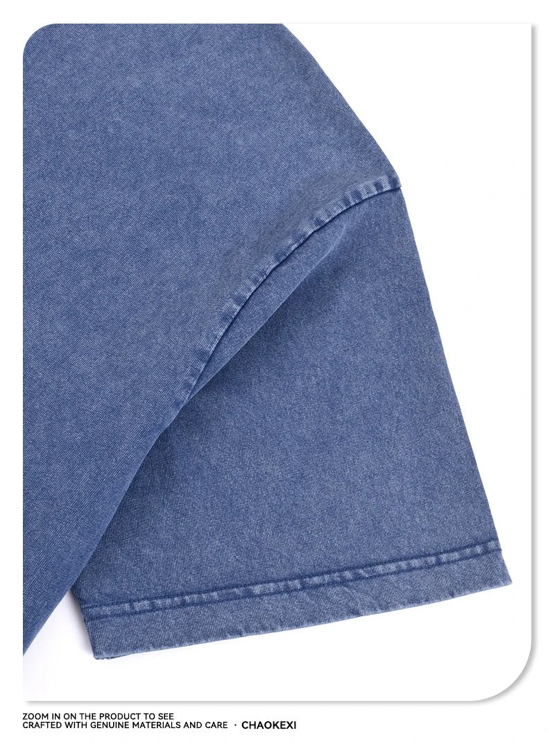 Vintage Cotton Oversized Tee Distressed Waxed Charcoal - Gallery Image 13 - Detailed View