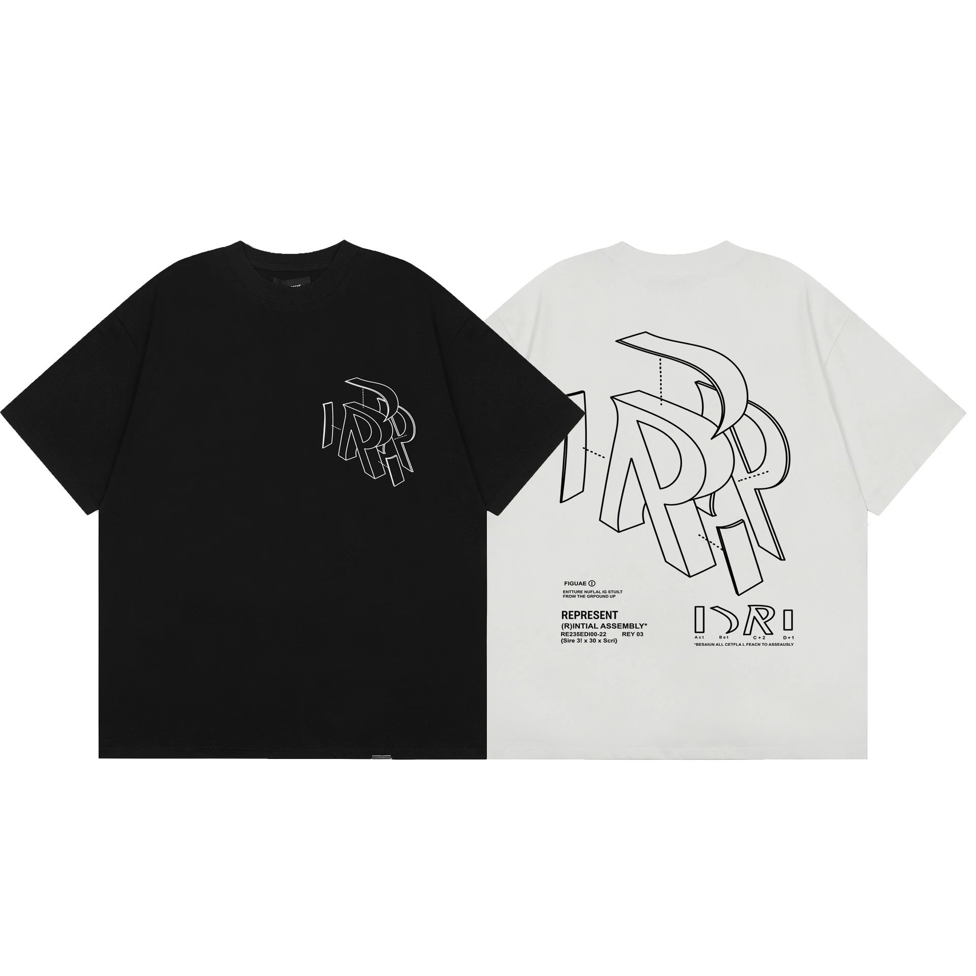 REPRESENT Graphic T-Shirt Black/White - High Quality Product Image - Cnfans