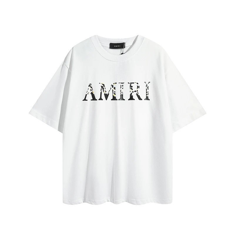 AMIRI Logo Print Tee White Black - Gallery Image 8 - Detailed View