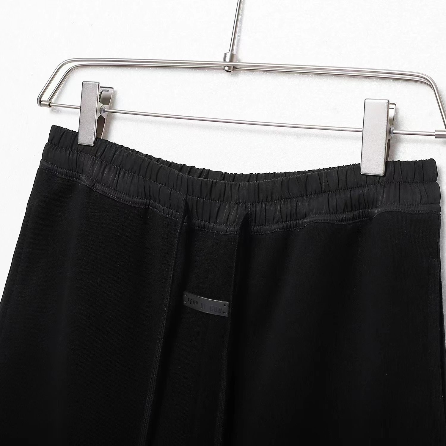 High Street Cotton Drawstring Shorts Ebony Black - Gallery Image 7 - Detailed View