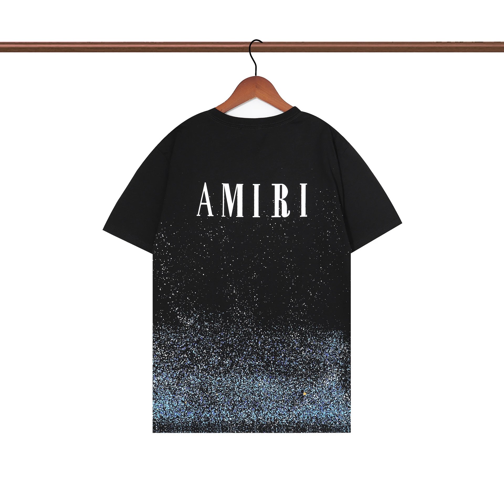Amiri Paint Splatter Tee Black White - Gallery Image 5 - Detailed View