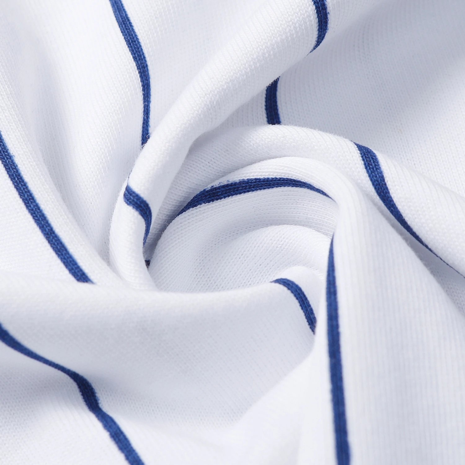 Streetwear Stripe Cotton Logo Tee Navy White - Gallery Image 9 - Detailed View