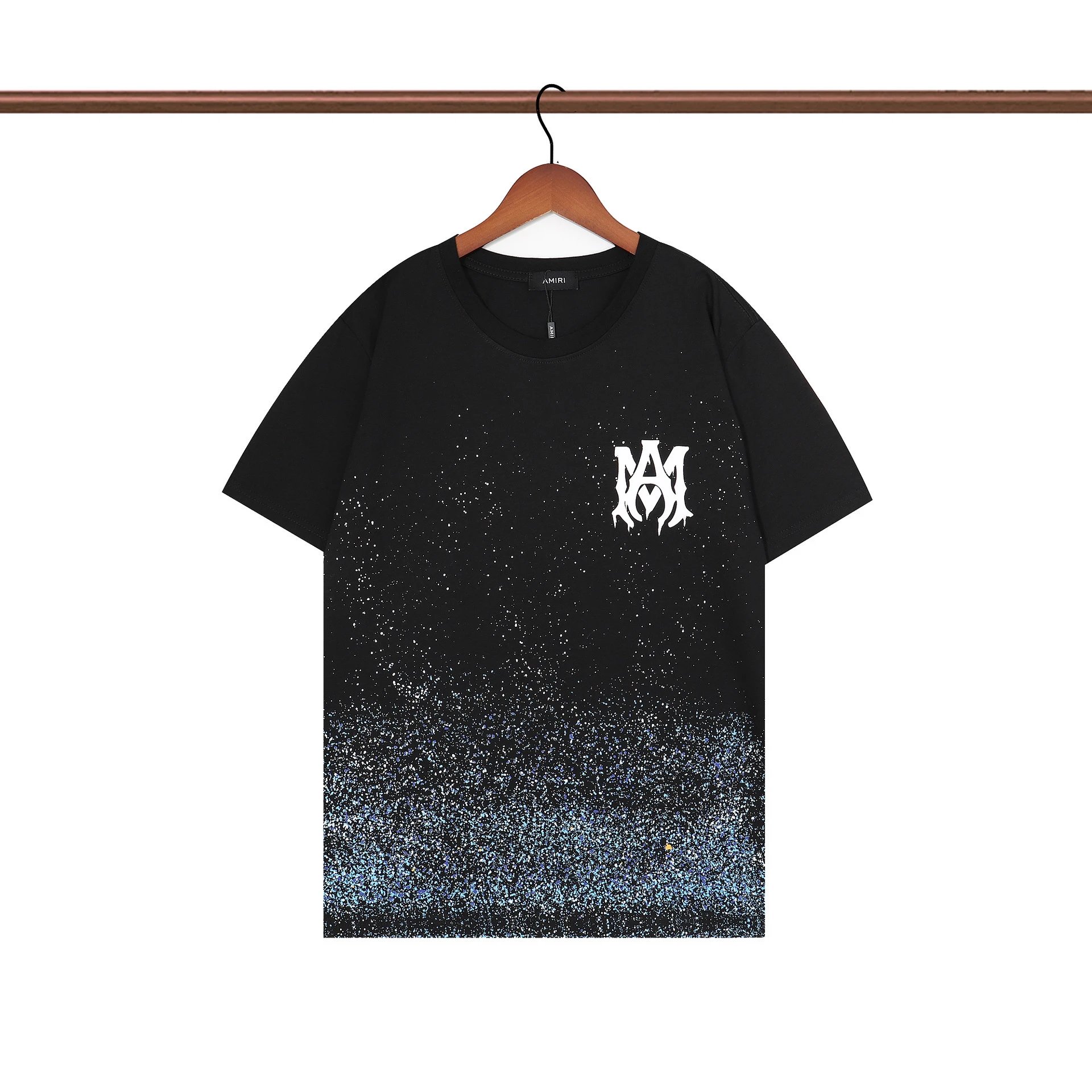 Amiri Paint Splatter Tee Black White - Gallery Image 4 - Detailed View