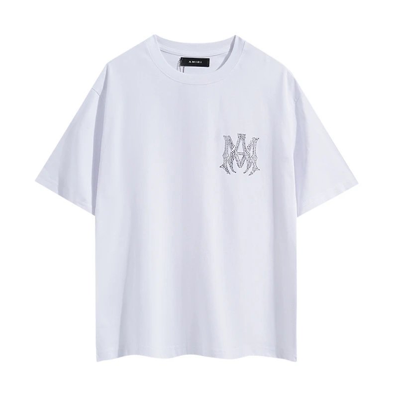 Amiri Rhinestone Logo T-Shirt Black - Gallery Image 4 - Detailed View