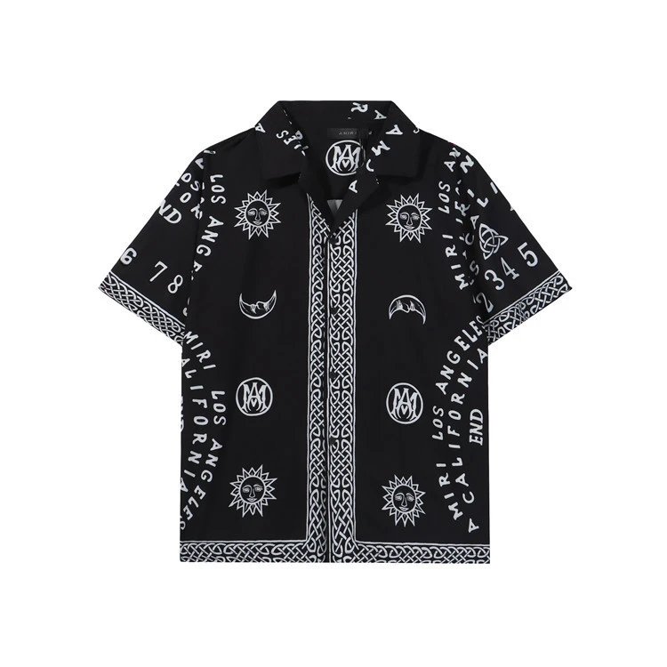 Amiri Sun & Moon Motif Shirt Black - Gallery Image 2 - Detailed View