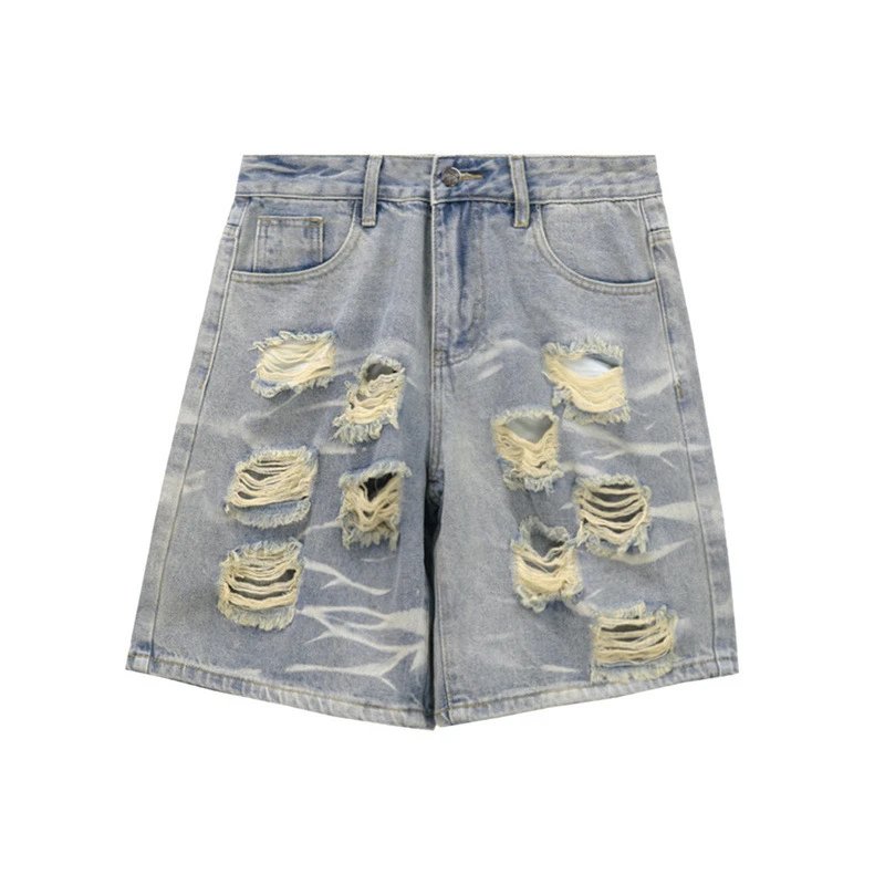 Hellstar Washed Distressed Shorts Grey - Gallery Image 2 - Detailed View