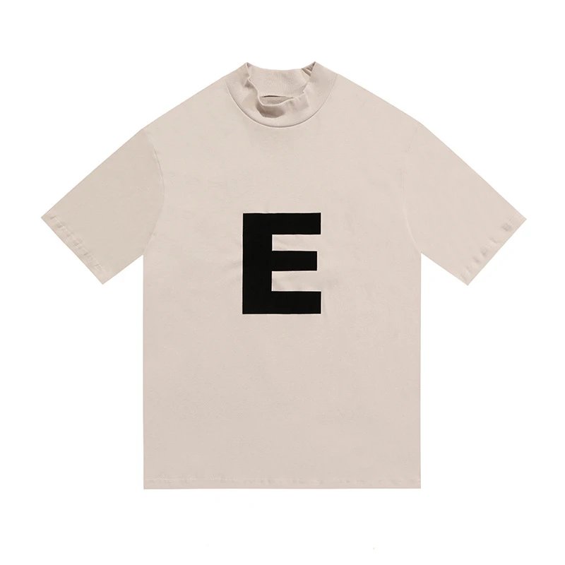 High-Street Flocked Tee Ecru - Essentials - Cnfans - $20.97