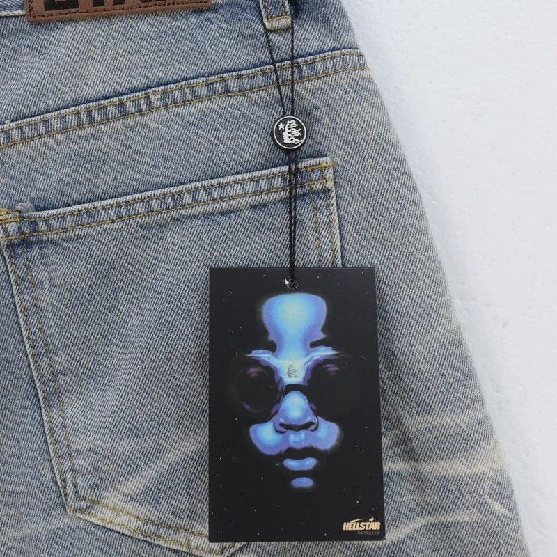 Hellstar Washed Distressed Shorts Grey - Gallery Image 6 - Detailed View