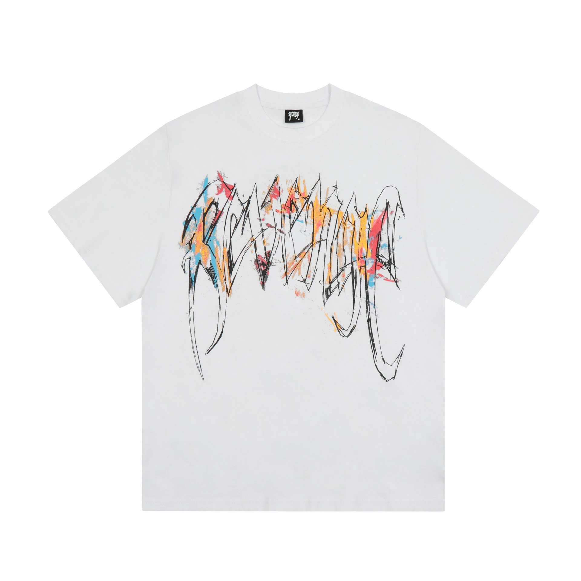 Street Style Graphic Cotton Tee Off White - Gallery Image 4 - Detailed View