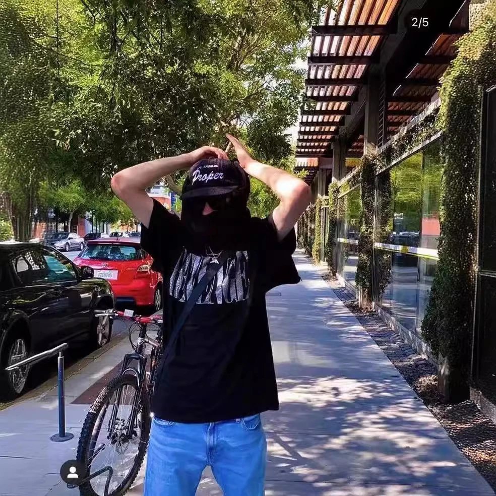 Oversized Rhinestone Tee Midnight Black - Gallery Image 4 - Detailed View