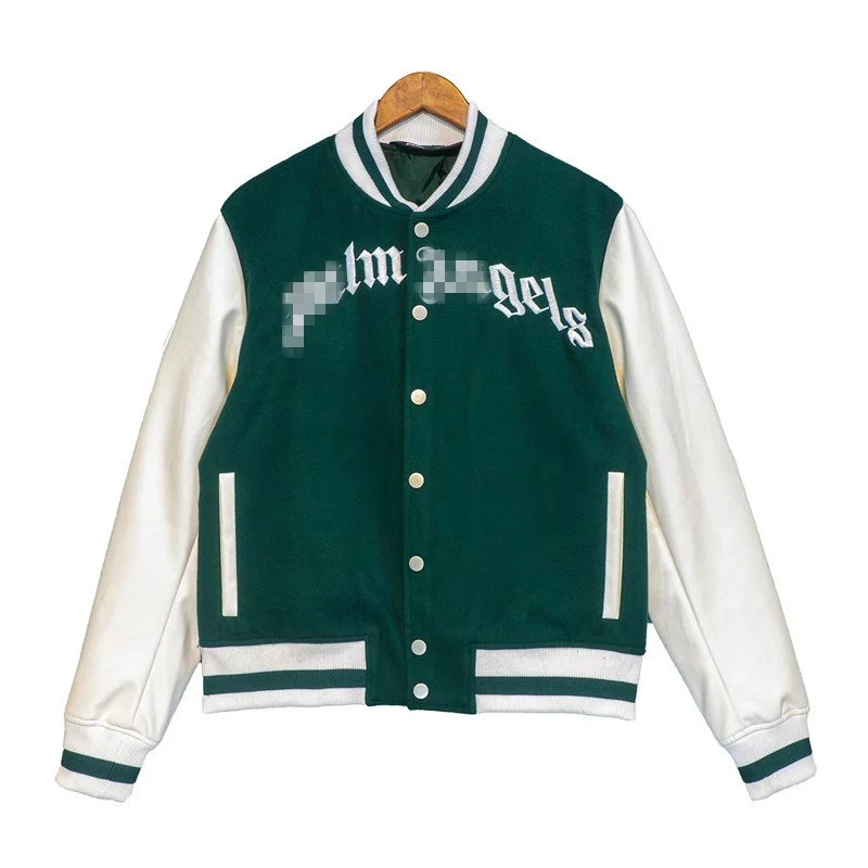 Varsity Style Embroidered Jacket Unisex Bottle Green - Palm Angels - Cnfans - $45.81