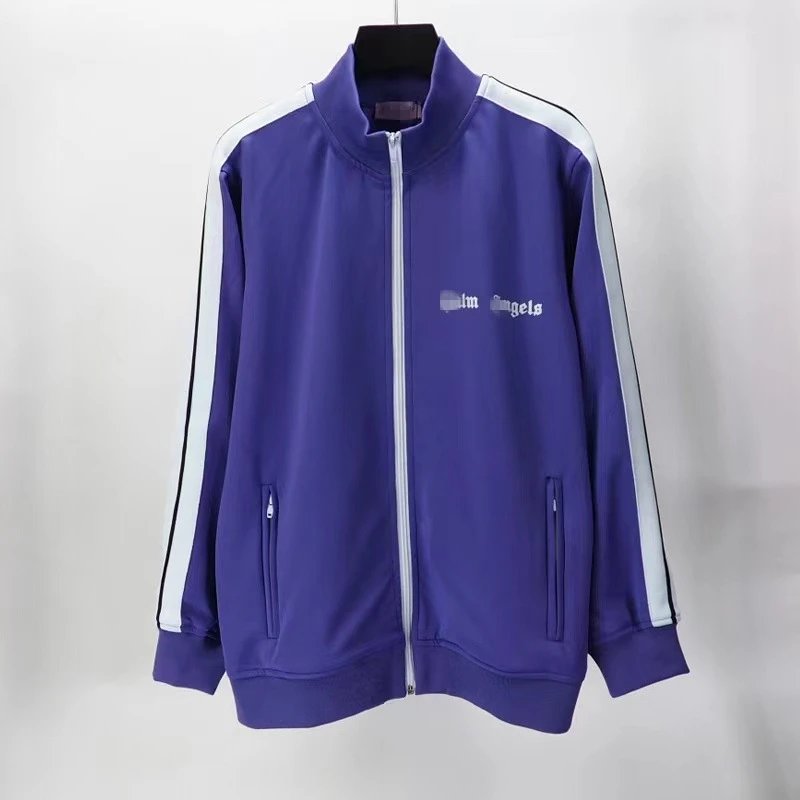 Sporty Zip Up Track Jacket Unisex Outerwear Orchid - Palm Angels - Cnfans - $35.16