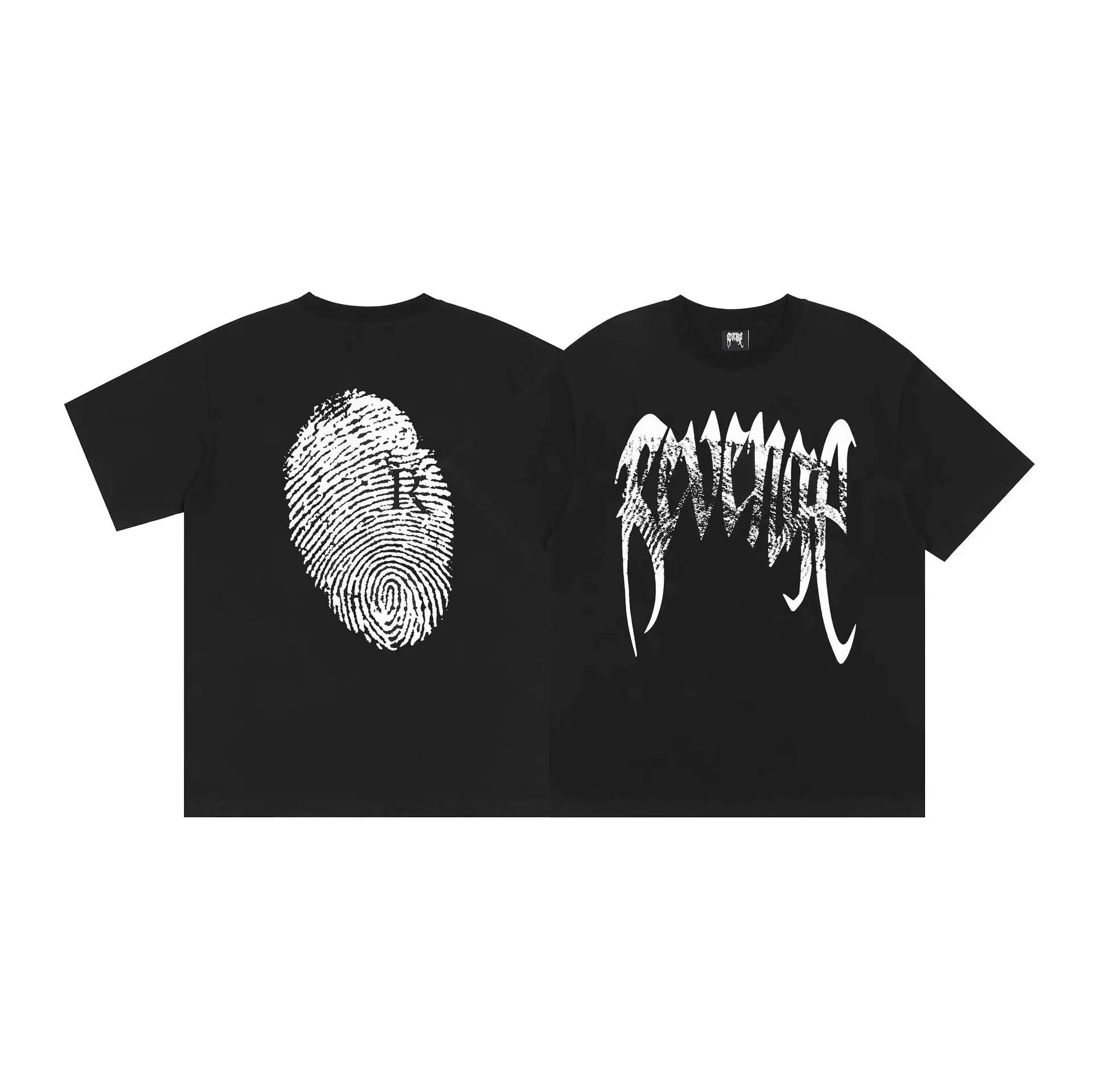 Graphic Tee Fingerprint Black - Revenge - Cnfans - $18.06