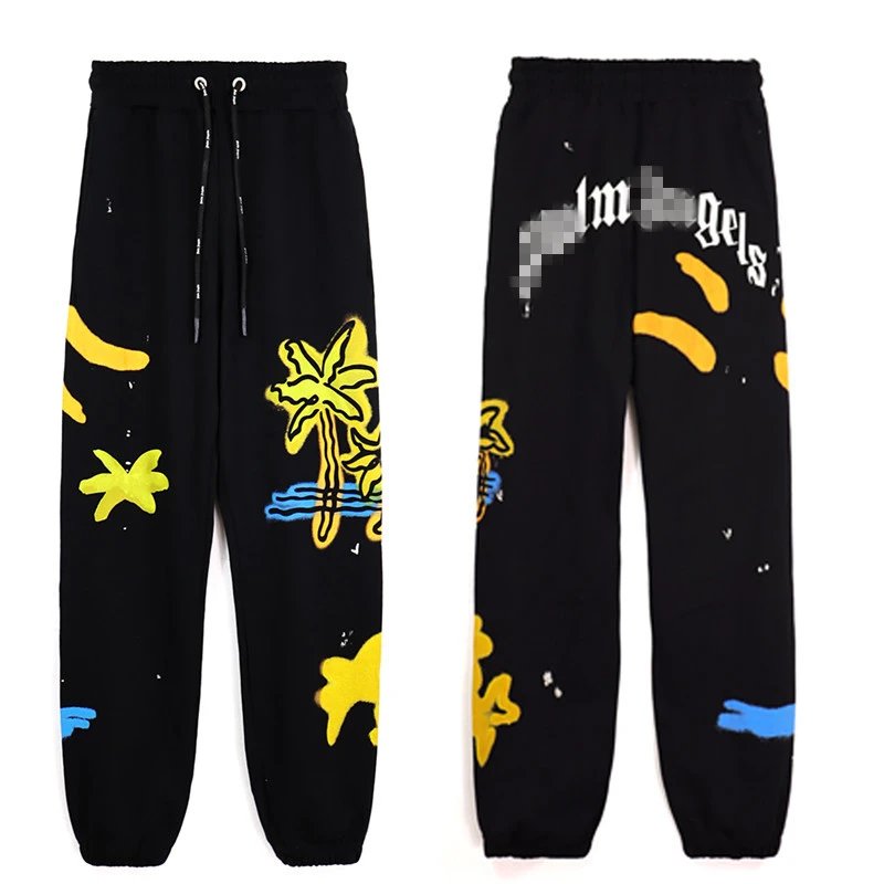 Street Style Cotton Blend Sweatpants, Onyx - Palm Angels - Cnfans - $36.45