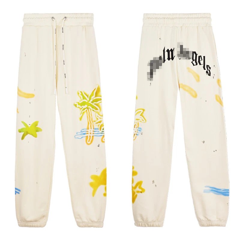 Street Cotton Sweatpants Unisex Joggers Ecru - Palm Angels - Cnfans - $36.45
